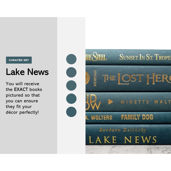 Book decor, teal blue-green decorative books for home decor, staging and props - Picture 3 of 10